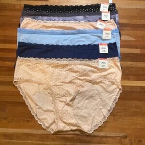 Jenni Women's Lace Trim Hipster Underwear XXXL 6 panty pack